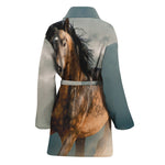 Running Wild Stallion Horse Print Women's Bathrobe