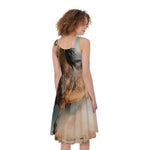 Running Wild Stallion Horse Print Women's Sleeveless Dress