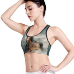 Running Wild Stallion Horse Print Women's Sports Bra
