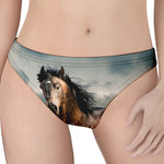 Running Wild Stallion Horse Print Women's Thong