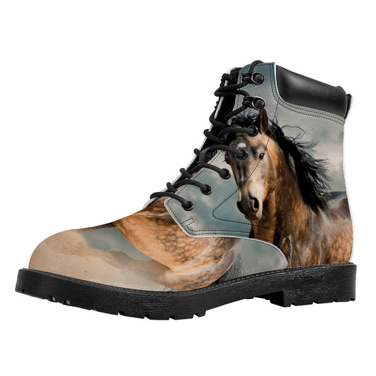 Running Wild Stallion Horse Print Work Boots