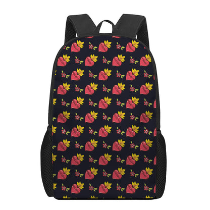 Sacred Heart Pattern Print 17 Inch Backpack
