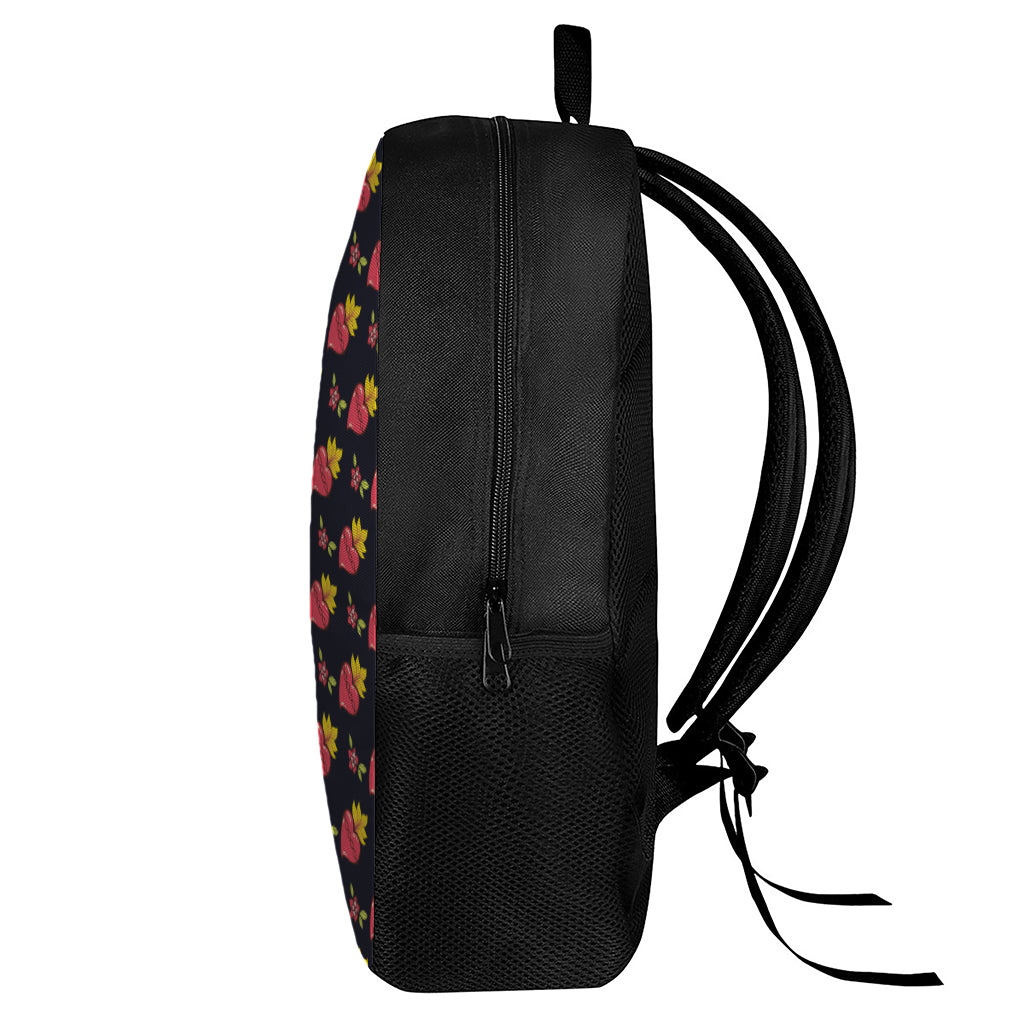 Sacred Heart Pattern Print 17 Inch Backpack