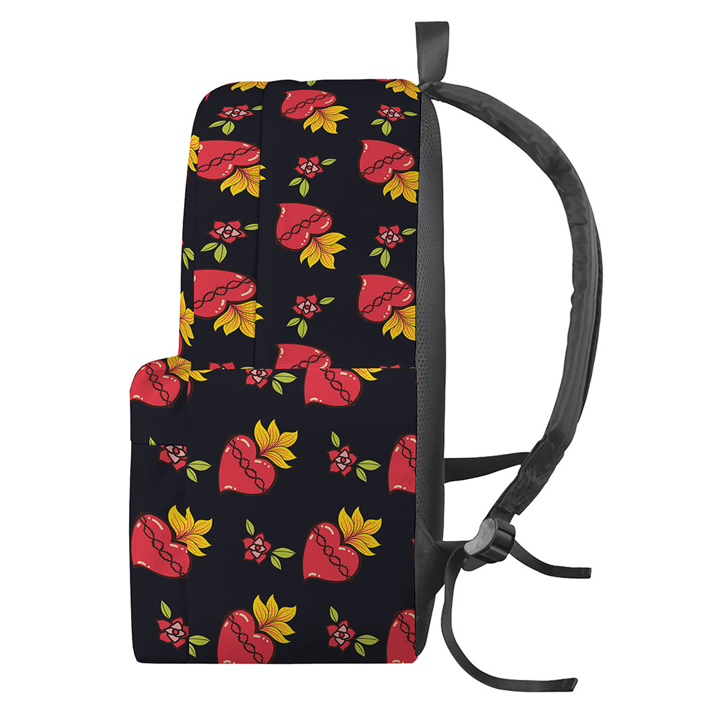 Sacred Heart Pattern Print Backpack