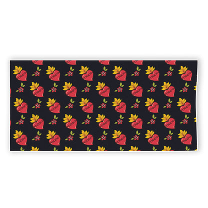 Sacred Heart Pattern Print Beach Towel