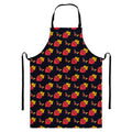 Sacred Heart Pattern Print Bib Apron With Pocket