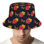 Sacred Heart Pattern Print Bucket Hat