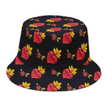 Sacred Heart Pattern Print Bucket Hat