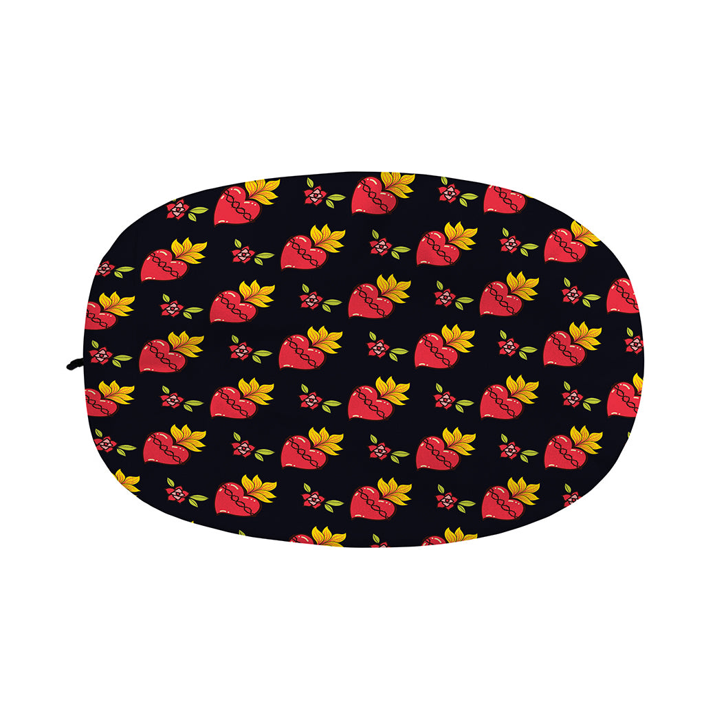 Sacred Heart Pattern Print Car Side Mirror Covers