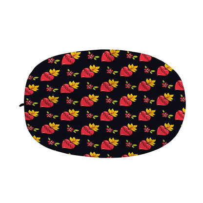 Sacred Heart Pattern Print Car Side Mirror Covers