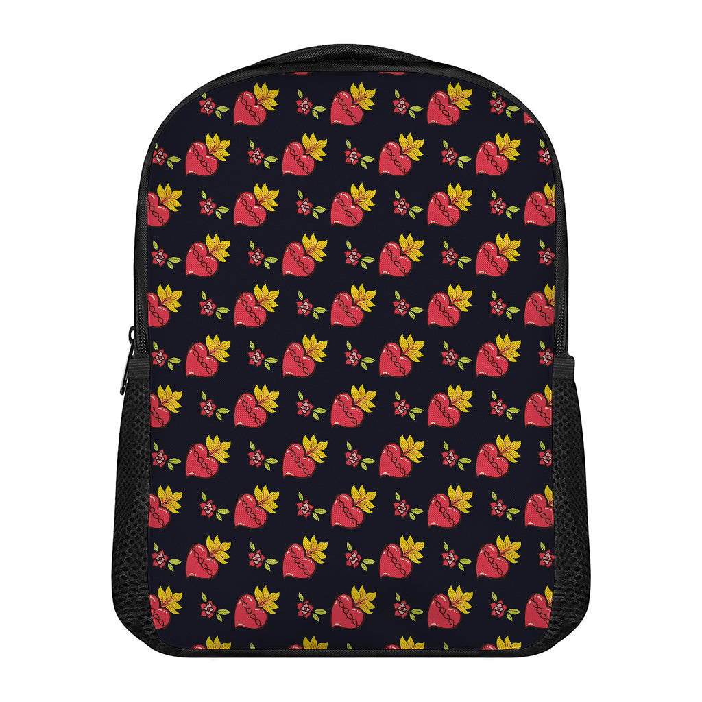 Sacred Heart Pattern Print Casual Backpack