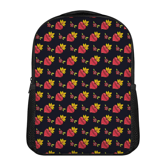 Sacred Heart Pattern Print Casual Backpack