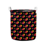 Sacred Heart Pattern Print Collapsible Laundry Basket