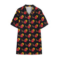 Sacred Heart Pattern Print Cotton Hawaiian Shirt