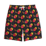 Sacred Heart Pattern Print Cotton Shorts