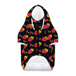 Sacred Heart Pattern Print Dog Zip Up Hoodie