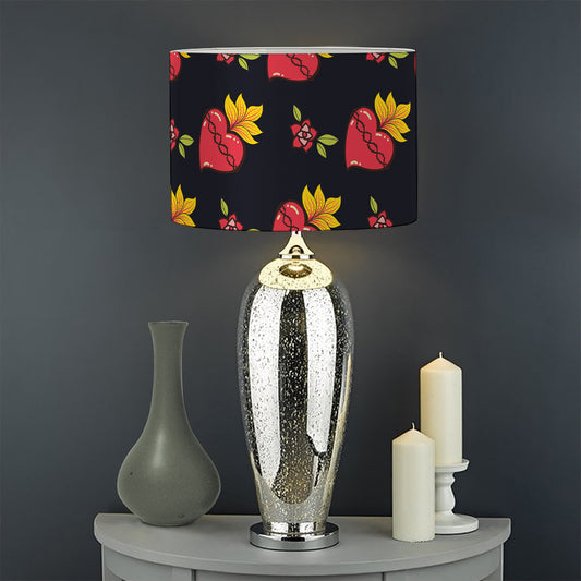 Sacred Heart Pattern Print Drum Lamp Shade