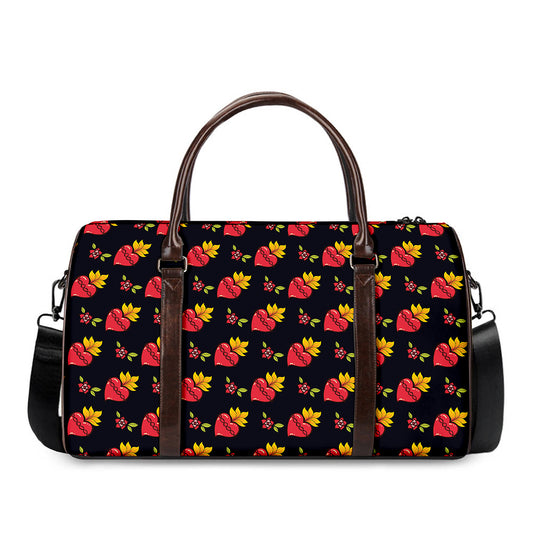 Sacred Heart Pattern Print Duffle Bag