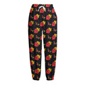 Sacred Heart Pattern Print Fleece Lined Knit Pants