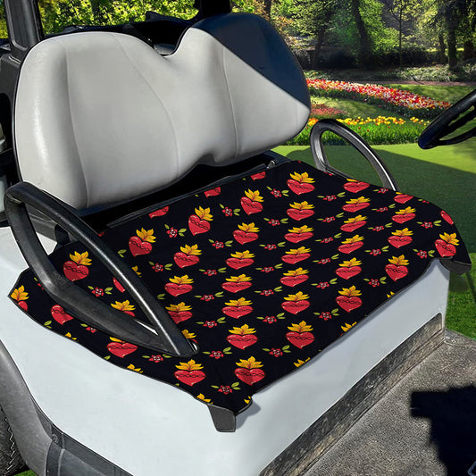 Sacred Heart Pattern Print Golf Cart Seat Cover