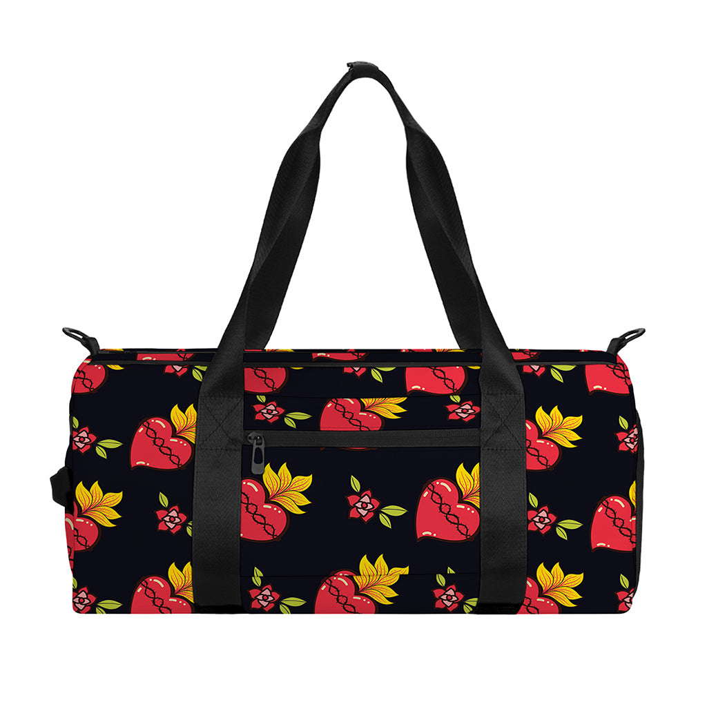 Sacred Heart Pattern Print Gym Bag