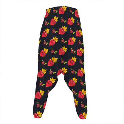 Sacred Heart Pattern Print Hammer Pants