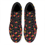 Sacred Heart Pattern Print High Top Leather Sneakers