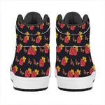 Sacred Heart Pattern Print High Top Leather Sneakers