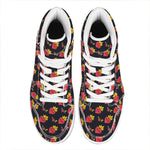 Sacred Heart Pattern Print High Top Leather Sneakers