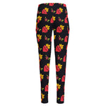 Sacred Heart Pattern Print High-Waisted Pocket Leggings