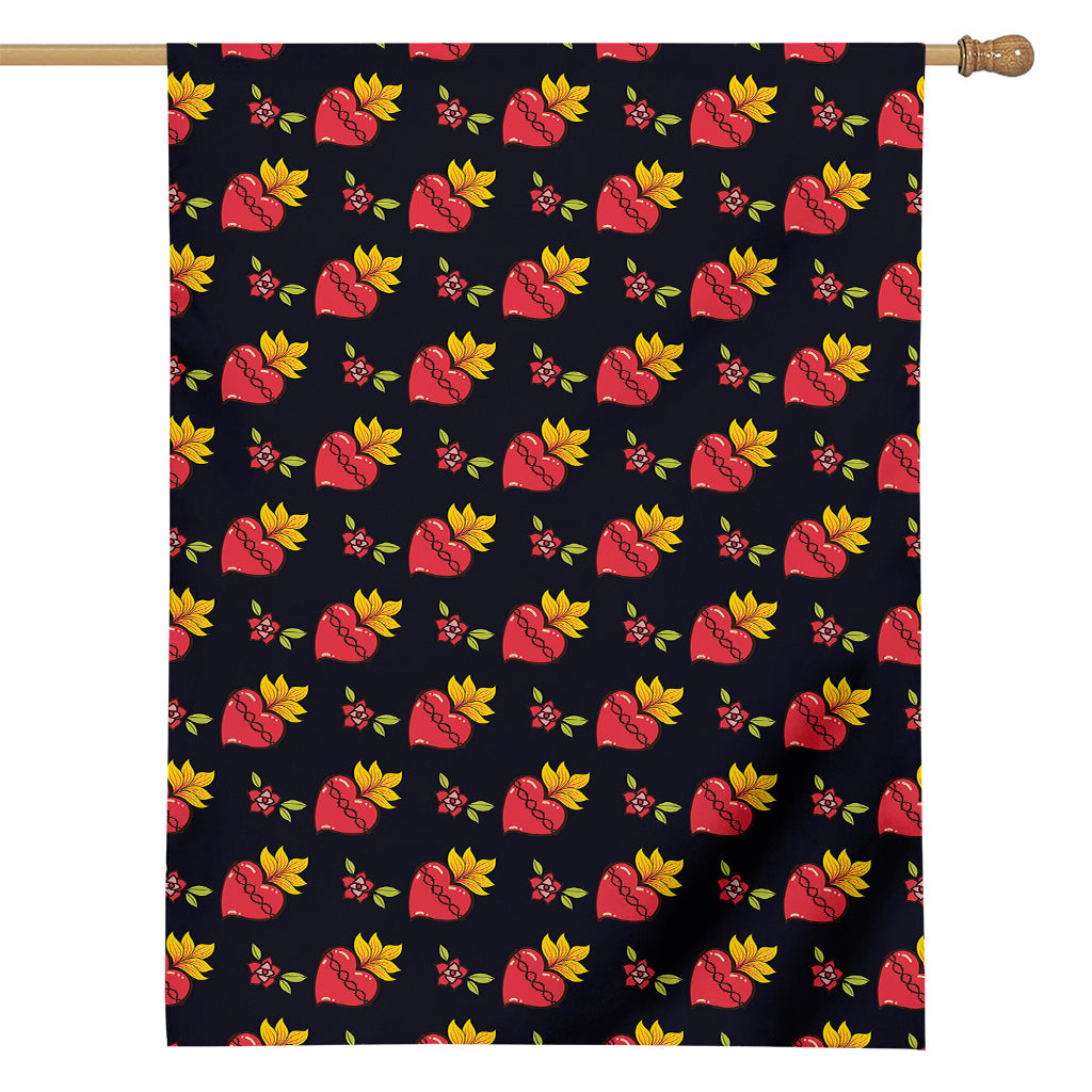 Sacred Heart Pattern Print House Flag
