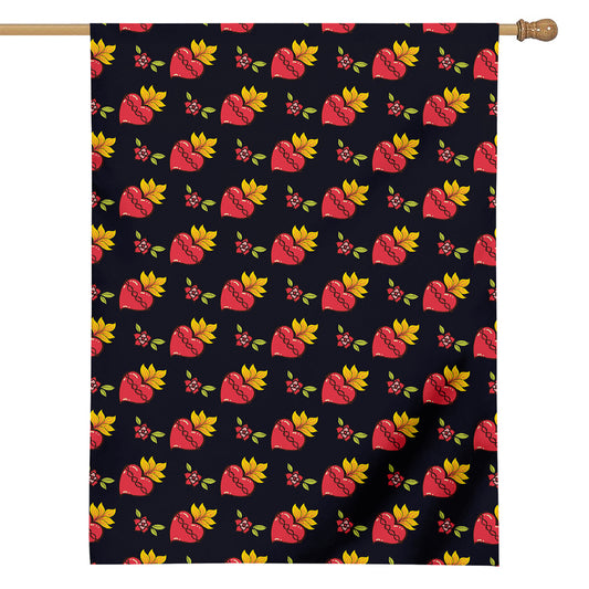 Sacred Heart Pattern Print House Flag