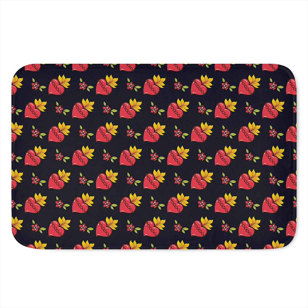 Sacred Heart Pattern Print Indoor Door Mat
