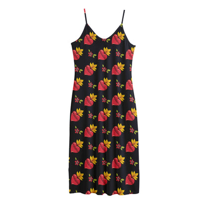 Sacred Heart Pattern Print Jersey Midi Cami Dress