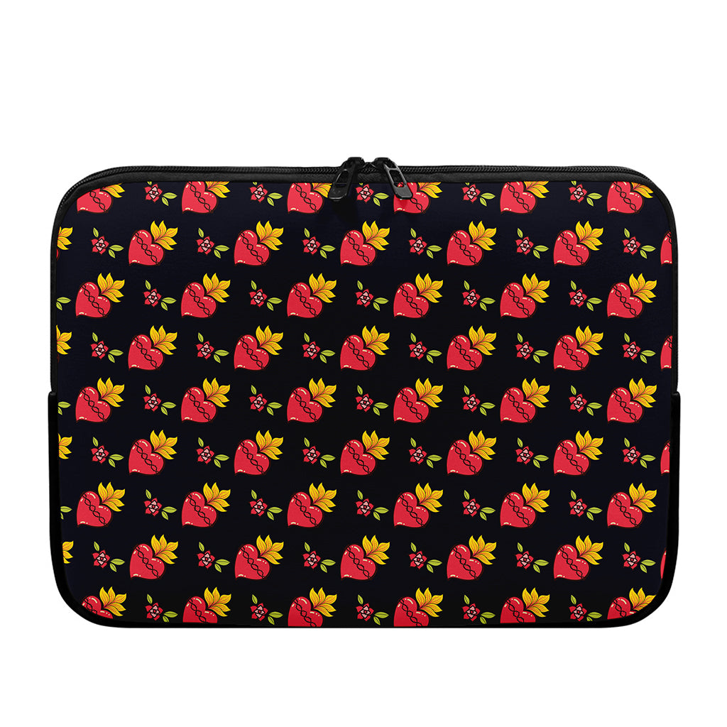 Sacred Heart Pattern Print Laptop Sleeve