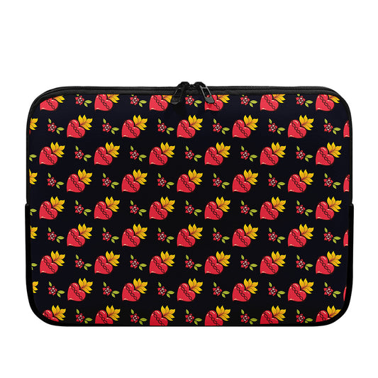 Sacred Heart Pattern Print Laptop Sleeve