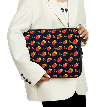 Sacred Heart Pattern Print Laptop Sleeve