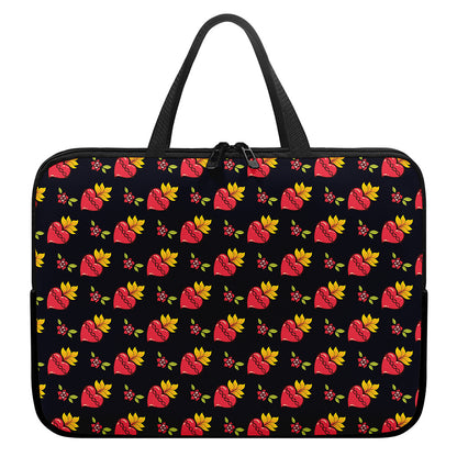 Sacred Heart Pattern Print Laptop Sleeve With Handle