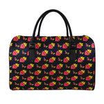 Sacred Heart Pattern Print Leather Duffle Bag