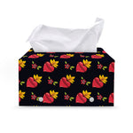 Sacred Heart Pattern Print Leather Tissue Box Cover