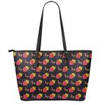 Sacred Heart Pattern Print Leather Tote Bag