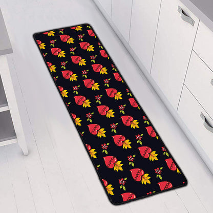 Sacred Heart Pattern Print Long Kitchen Mat