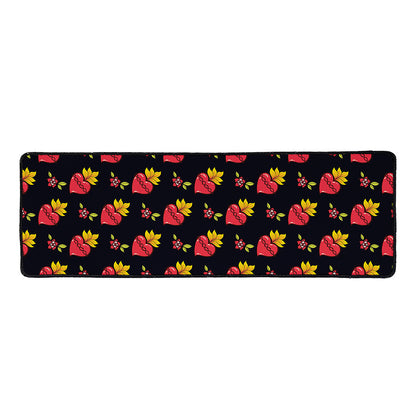 Sacred Heart Pattern Print Long Kitchen Mat