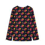 Sacred Heart Pattern Print Long Sleeve Short Coat