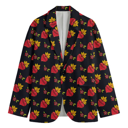 Sacred Heart Pattern Print Men's Blazer