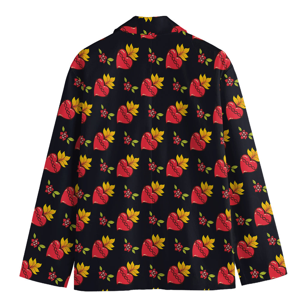 Sacred Heart Pattern Print Men's Blazer