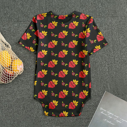 Sacred Heart Pattern Print Men's Bodysuit