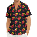 Sacred Heart Pattern Print Men's Deep V-Neck Shirt