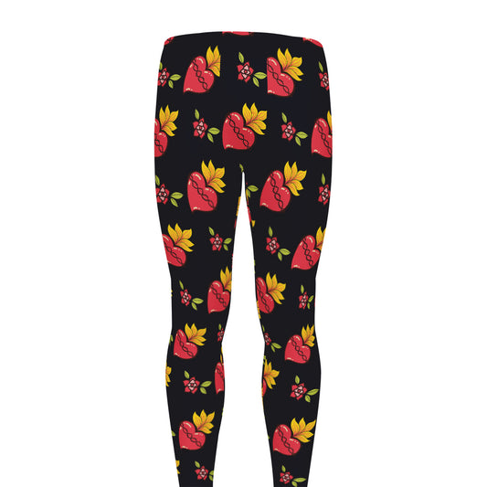 Sacred Heart Pattern Print Men's leggings