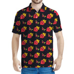 Sacred Heart Pattern Print Men's Polo Shirt